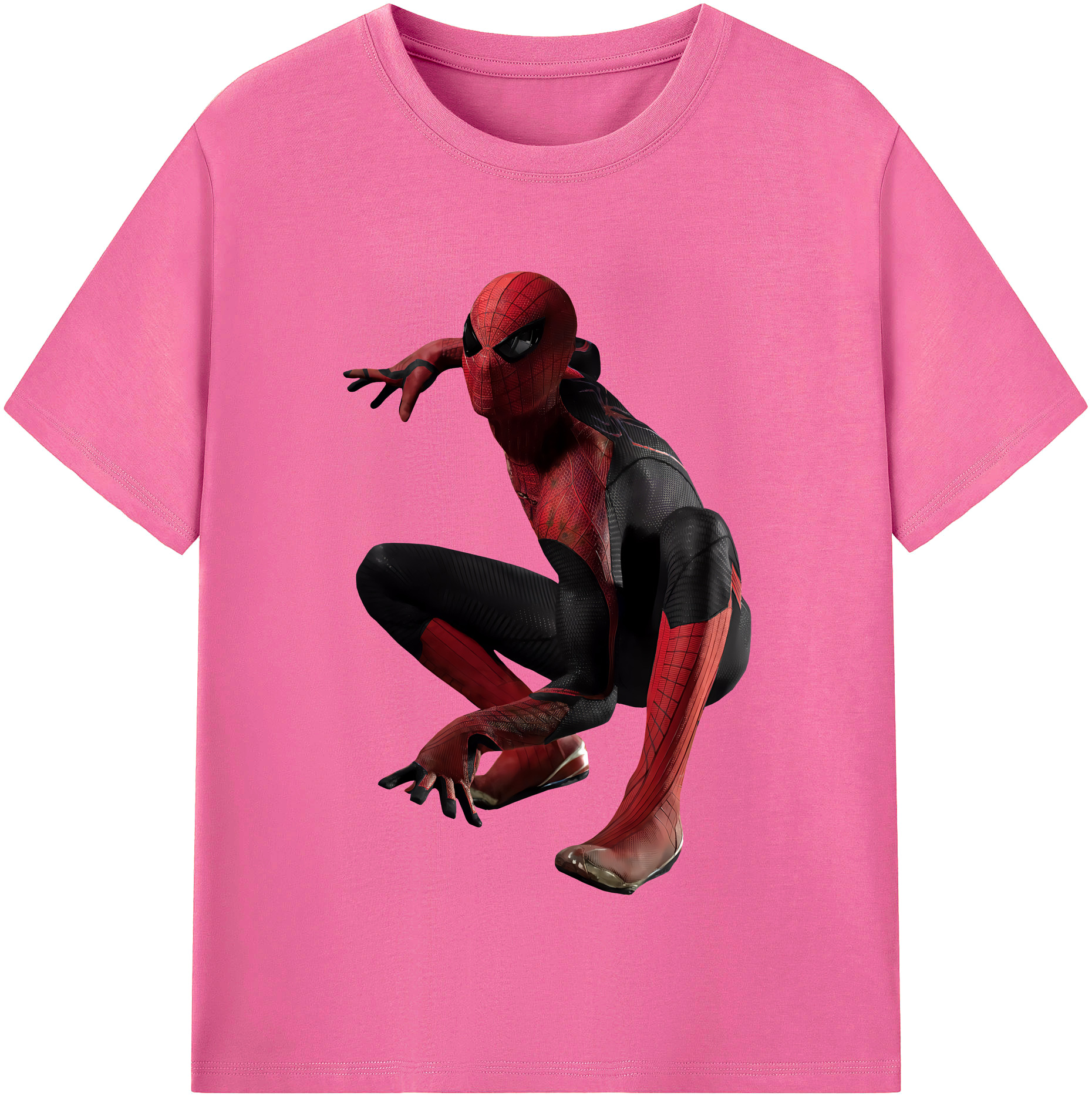 （画像用） Spider Man スパイダーマン レディースカジュアルプリントTシャツ（綿100％）